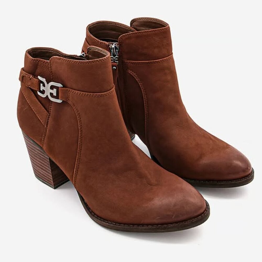 Sam Edelman Morgon Toasted Coconut Elko Nubuck Leather Brand New - Picture 2 of 10